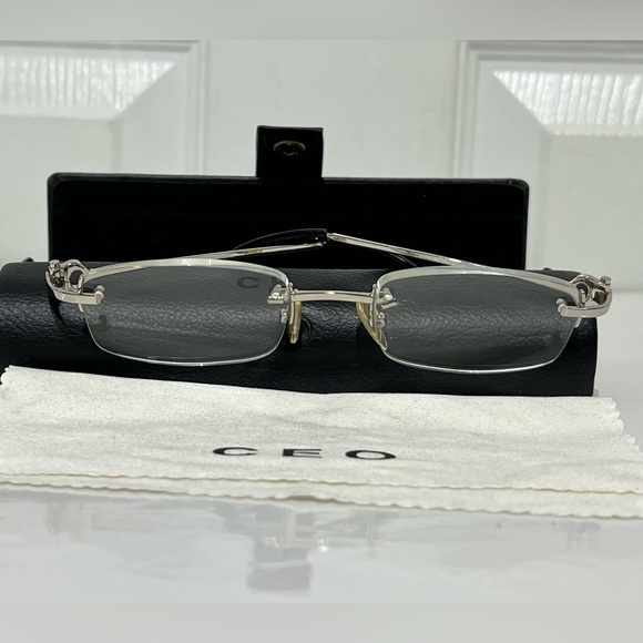 CEO Bob Silver  Eyeglass Frame  Made in Japan/White goldplated - Picture 3 of 11